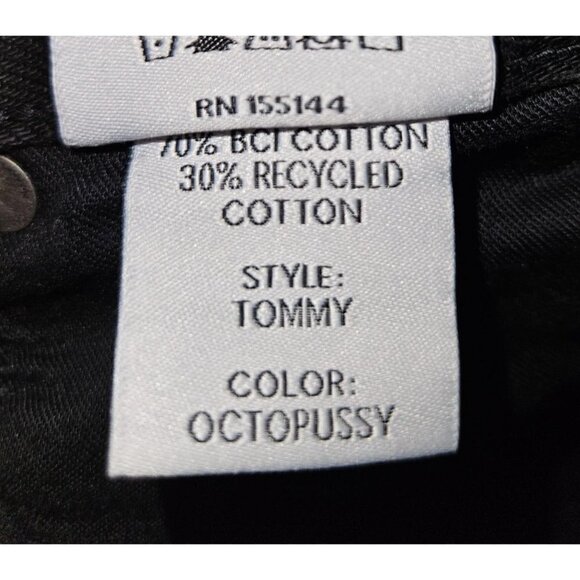 Boyish Tommy Jean Size 27 4 Black High Rise Straight Leg Button Fly Distressed - Picture 12 of 14